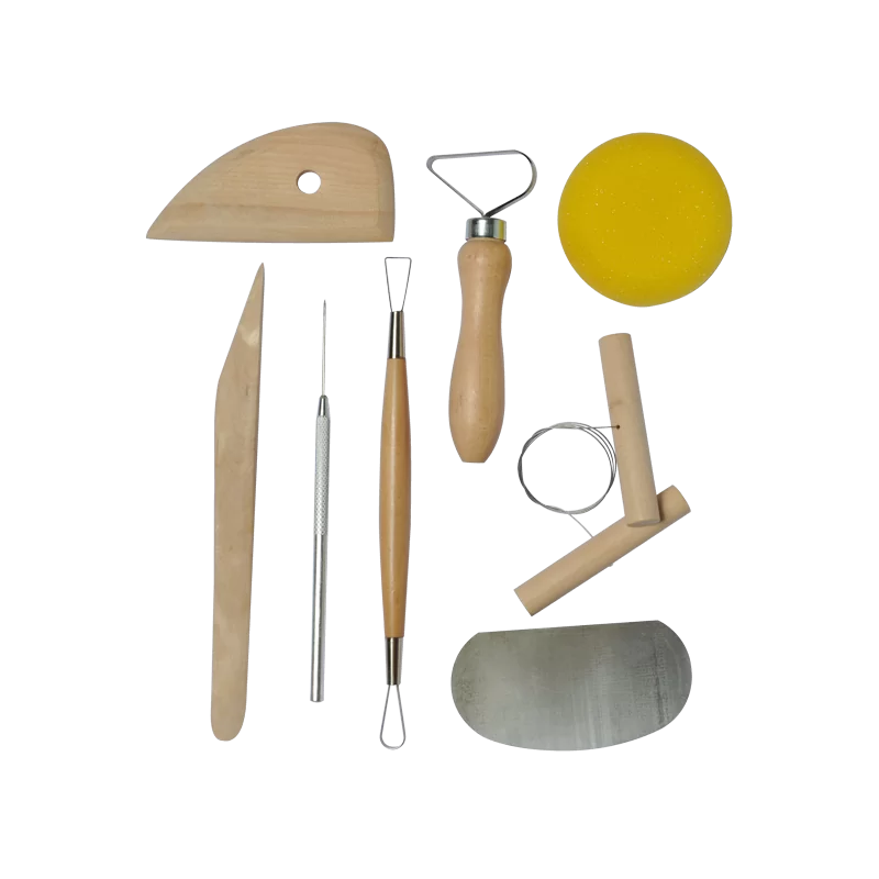 Set de 8 outils de Modelage et de Poterie, accessoires en bois pour  l'argile, terre